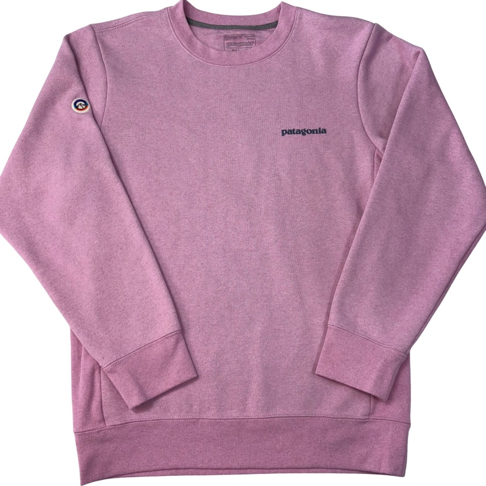 Patagonia Uprisal Crewneck Sweatshirt Women's XS Pink Logo Long Sleeve Pullover